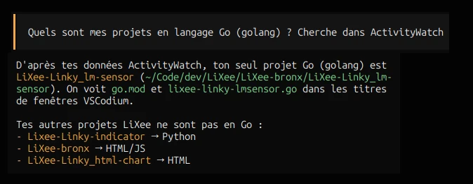 ActivityWatch avec 8bitgentleman/activitywatch-mcp-server ActivityWatch avec 8bitgentleman/activitywatch-mcp-server