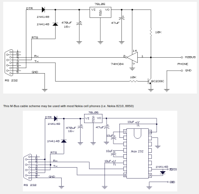 Nokia MBUS to RS232 adaptor
