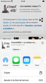 Install iOS Safari étape 2 Install iOS Safari étape 2